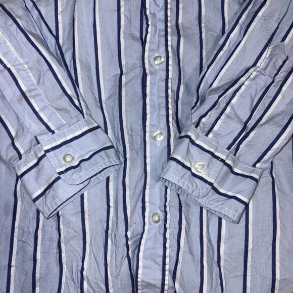 FRANK & EILEEN Joedy Button Down Women XS Blue Striped Cotton Woven In Italy - Picture 7 of 12